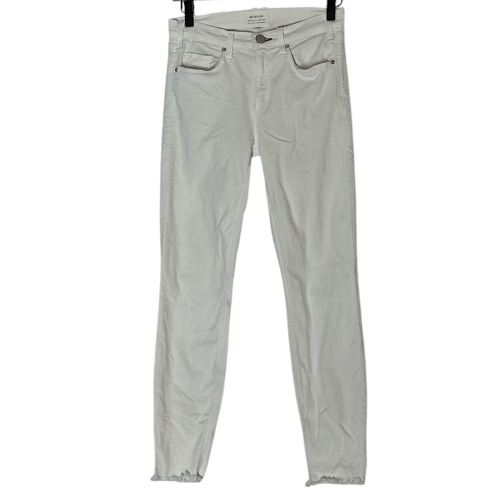 McGuire White Ankle Jeans Skinny Raw Hem Made in LA Stretchy Size 26